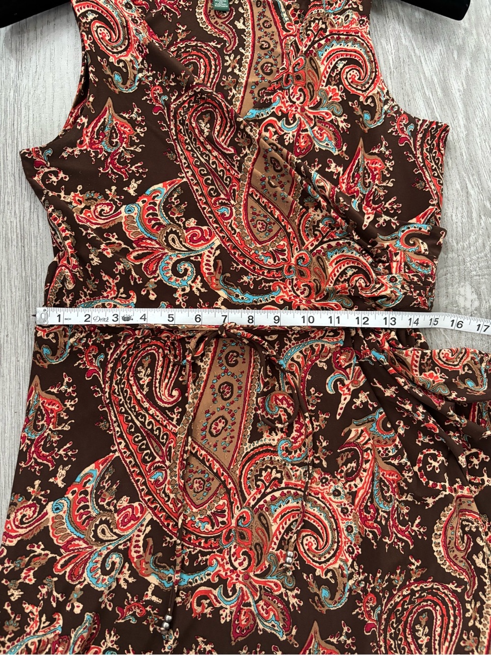 Lauren Ralph Lauren wrap dress in boho paisley. GUC. - Picture 5 of 8